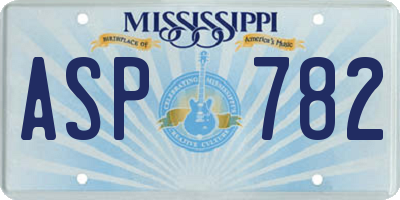 MS license plate ASP782