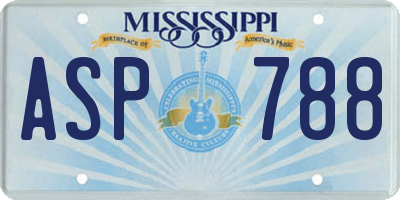 MS license plate ASP788
