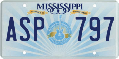 MS license plate ASP797