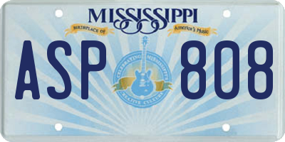 MS license plate ASP808