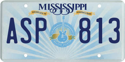 MS license plate ASP813