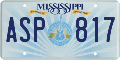 MS license plate ASP817