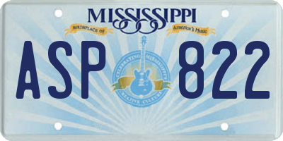 MS license plate ASP822