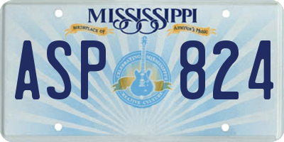 MS license plate ASP824