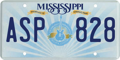 MS license plate ASP828