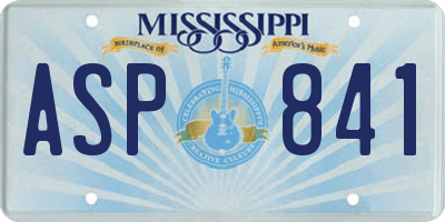 MS license plate ASP841