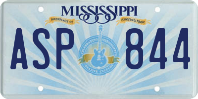 MS license plate ASP844