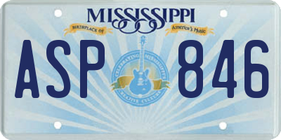 MS license plate ASP846