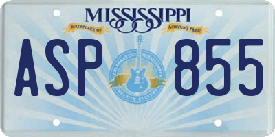 MS license plate ASP855
