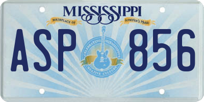MS license plate ASP856