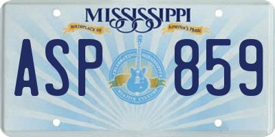 MS license plate ASP859