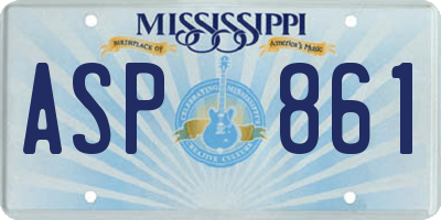 MS license plate ASP861