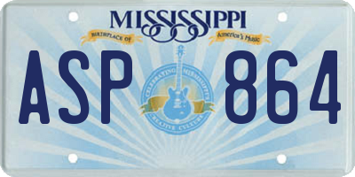 MS license plate ASP864
