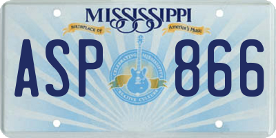 MS license plate ASP866