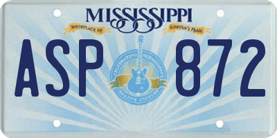 MS license plate ASP872