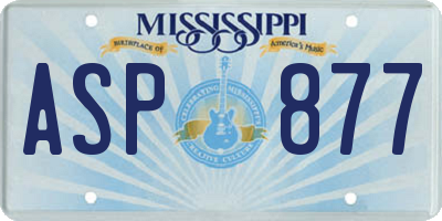 MS license plate ASP877