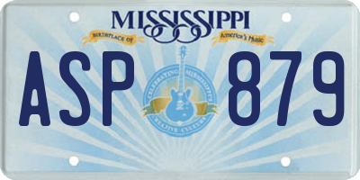 MS license plate ASP879