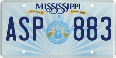 MS license plate ASP883