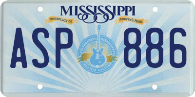 MS license plate ASP886