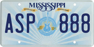 MS license plate ASP888