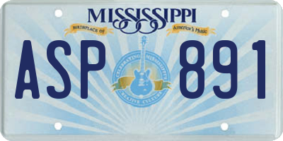 MS license plate ASP891