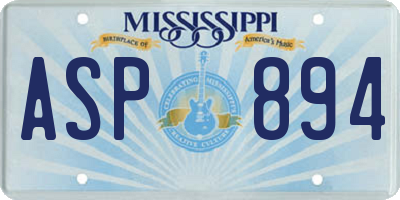 MS license plate ASP894