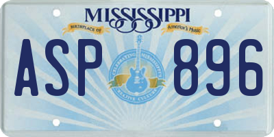 MS license plate ASP896