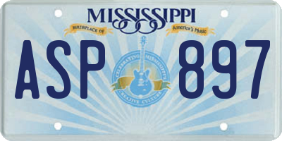 MS license plate ASP897