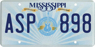 MS license plate ASP898