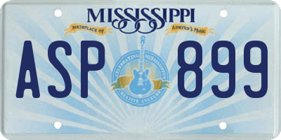 MS license plate ASP899