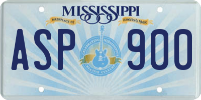 MS license plate ASP900