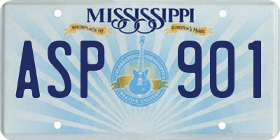MS license plate ASP901