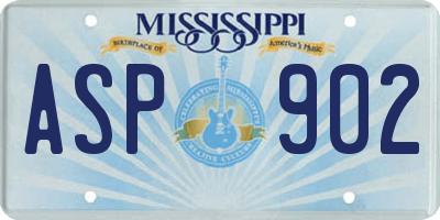 MS license plate ASP902