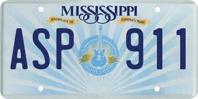 MS license plate ASP911