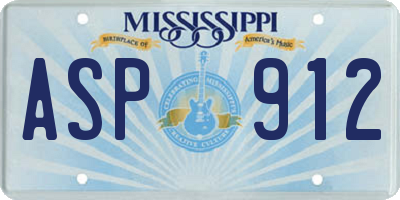 MS license plate ASP912