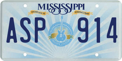 MS license plate ASP914
