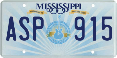 MS license plate ASP915