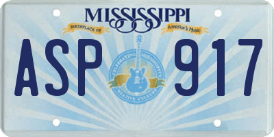 MS license plate ASP917