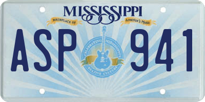 MS license plate ASP941