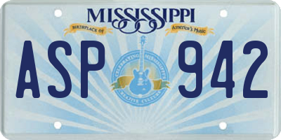 MS license plate ASP942