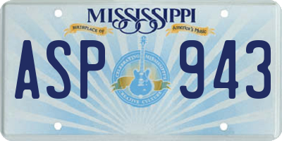 MS license plate ASP943