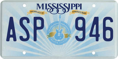 MS license plate ASP946