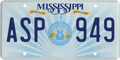 MS license plate ASP949