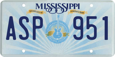 MS license plate ASP951