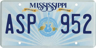 MS license plate ASP952