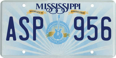 MS license plate ASP956
