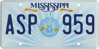 MS license plate ASP959