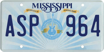 MS license plate ASP964