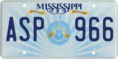 MS license plate ASP966