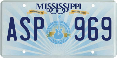 MS license plate ASP969